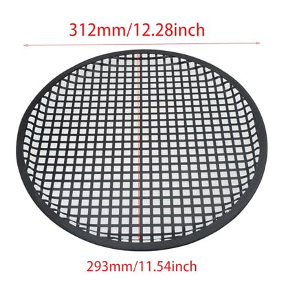FDXGYH 2 Pack 12 Inch Square Hole Metal Mesh Speaker Grill Covers Subwoofer Grill Protective Case with Mounting Screws for Home Audio Car Speaker (Black) - size: Square Hole-12 Inch-Bl-2