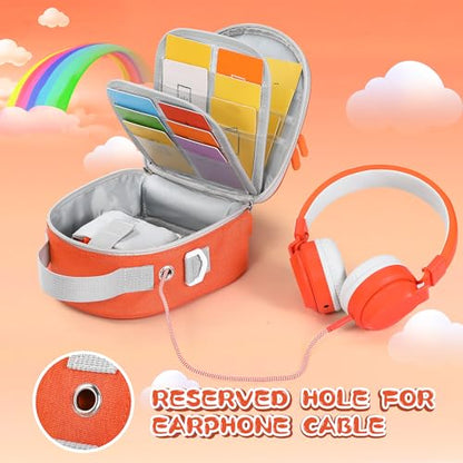 Carrying Case Compatible with Yoto Mini 2024 Edition & Headphone - color: Orange