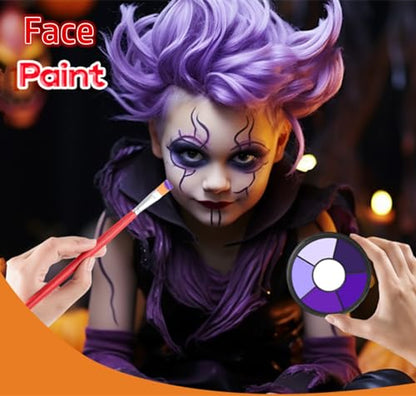 Go Ho 6 Colors Purple Face Body Paint,Cream Water Based Makeup for Halloween Cosplay,Body Paint FX Makeup Palette,Professional Face Paint Purple Makeup - color: 6 Colors Purple Makeup