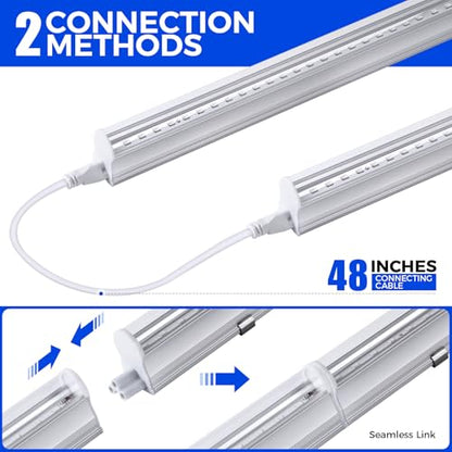 Barrina UV LED Blacklight Bar, 22W 4FT, T5 Bulb for Glow Party, Halloween | Black Light Fixture for Poster and Christmas Party, Fun Atmosphere with Built-in ON/Off Switch, 4 Packs - color: T5-4ft-4pack