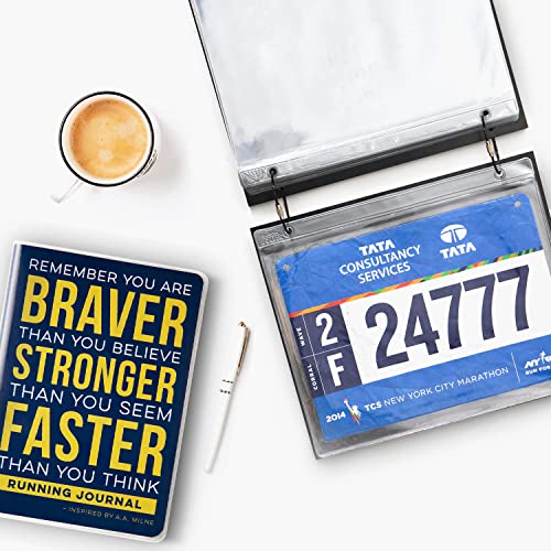 Gone For a Run BibFOLIO Race Bib Album - The Miracle Isn't That I Finished | Wood Cover, Twist Cable Rings, Race Bib Holder, Holds Up to 100 Bibs, Includes 12 Vinyl Sleeves, Marathon Runner Gift - color: The Miracle Isn't That I Finished