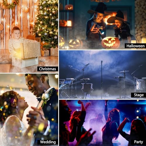 Donner Fog Machine with 13 Colors, 500W 2000CFM Party Smoke Machine with RGB LED Light, Indicate Light with 2 Wireless Remote Controls, Manual Spray Fog, for Halloween Festival Wedding Indoor Use
