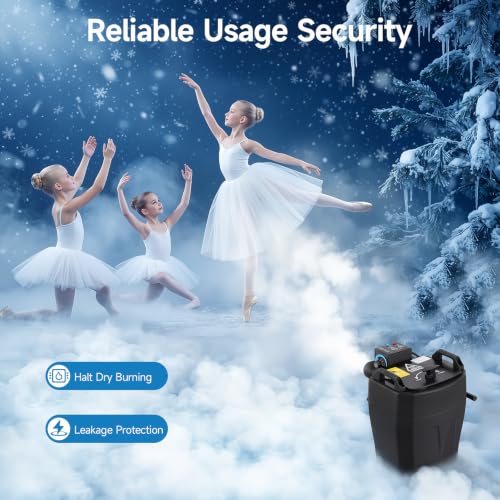 3500W Dry Ice Fog Machine, Low Lying Fog Machine with 1614Ft² Coverage, 110V DJ Effect Smoker Atmospheric Effects Machine with Tube 10L Tank for Stage Party Wedding DJ Club