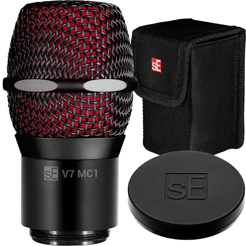 SE ELECTRONICS V7 MC1 Wireless Microphone Capsule - Compatible with Shure Wireless Transmitters - Professional Dynamic Microphone for Singing, Speech & Music Studio Recording (Black w MP03 Pouch) - color: Shure - Black (MP03 Pouch), style: MC1 = Shure Wir