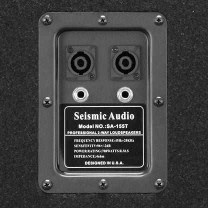 Seismic Audio - SA-155T-PKG23 - Pair of Dual 15 Inch PA/DJ Loudspeakers and 50' Speaker Cables - Dual 15 Inch Club,Party Loud Speakers