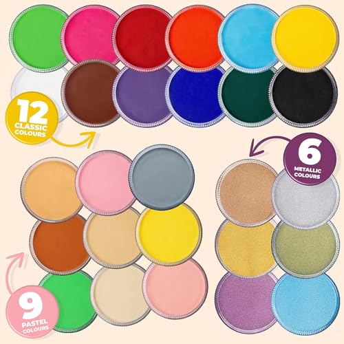 Blue Squid Face Paint Water Based Single Cake Professional Face Paint & Body Paint - Water Activated, Kids Adults Face Painting for Costume, Halloween Makeup, Cosplay - Pastel Green Face Paint 30g - color: Pastel Green 30g