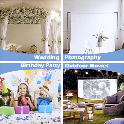 TOCRETOARE Heavy Duty Backdrop Stand, 10x10ft Pipe and Drape Backdrop Stand Kit with Upgrade Clip on Telescopic Poles Frame and Metal Base, Background Holder for Parties Wedding Birthday Photography - size: 10x10FT-with Upgrade Clip on