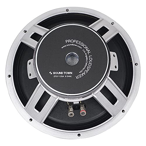 Sound Town 12” 300W Cast Aluminum Frame Woofer w/ 3" Voice Coil, Replacement Woofer for PA/DJ Speaker, Bass Guitar Cabinets (STLF-12GA) - size: 12"