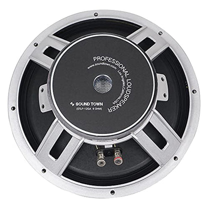 Sound Town 12” 300W Cast Aluminum Frame Woofer w/ 3" Voice Coil, Replacement Woofer for PA/DJ Speaker, Bass Guitar Cabinets (STLF-12GA) - size: 12"