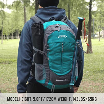 G4Free 35L Hiking Backpack for Women Men, Water Resistant Outdoor Sports | Nylon Water Resistant, 35L (19.7"*12.6"*8.7"), Camping, Climbing, Travel Daypack, Lightweight backpack with Rain Cover - color: Black
