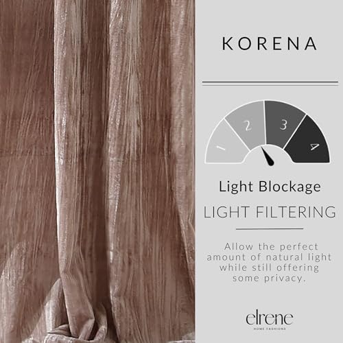 Threadmade Korena Tie-Top Crushed Velvet Window Curtain, Taupe - 52" W x 95" L - color: Taupe, size: 52"W x 95"L (Pack of 1)