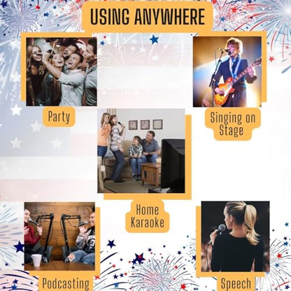 Sparkle Gold Dynamic Vocal Microphone with 10-FT XLR Cable | Cardioid Wired Mic Uses A Brass Coil And Metal Body For Clear Vocals; Glitter Finish Suits Karaoke, Parties And Shows
