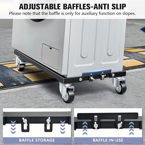 KEDSUM 2000LBS Furniture Dolly Heavy Duty Dolly with Reinforced Steel Frame | 4 Wheels with Brake, All Terrain & Anti-Slip Baffles for Home Moving, Garage, Warehouse, 31 x 17 in, 1 Pack - size: 31 x 17 inch