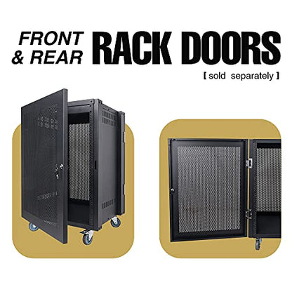 Sound Town 30U Universal Steel Rack, w/ 3" Locking Casters, Vented Side Panels for Audio Video, Server and Network Equipment (STRK-M30U) - size: 30U