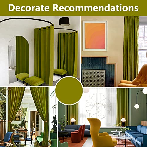 Grommet Window Curtains Drapes Blackout Drape Panels Lights Blackout Window Treatment Curtain Sets 2 Panels 52Wx84L Inch Olive Green - color: Olive Green, size: 84"W x 52"L (Pack of 2)