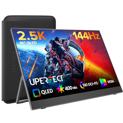 UPERFECT Portable Gaming Monitor 144Hz 2.5K, 16” 0.1ms 100% DCI-P3 QLED - size: 16"