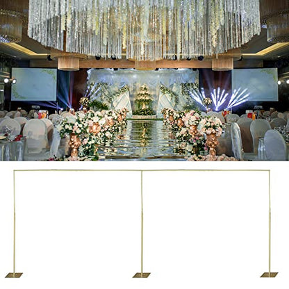 Professional Backdrop Stand Pipe Kit,10'x 20' Heavy Duty Adjustable Height Background Support System Curtain Frame Telescopic with Steel Base for Wedding Party Photography Show Display,Gold - size: 10FT x 20FT,Gold
