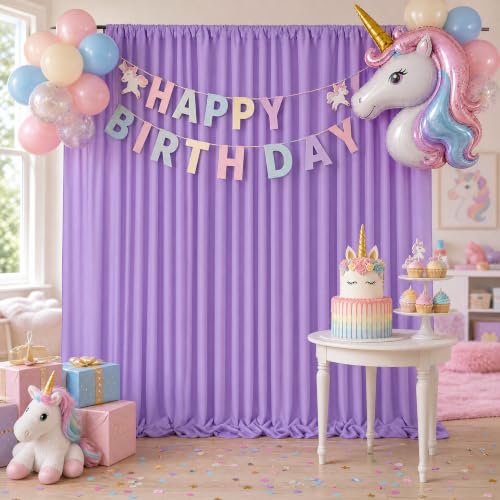Lavender/Light Purple Backdrop Curtains 10ftx10ft Polyester Photo Drapes - color: Lavender, size: 2 Panels 5ft X 10ft