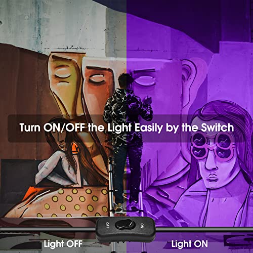 YANYCN 200W 2 Pack LED Black Light, Halloween Outdoor Blacklight Flood With Plug and Switch, IP66 Waterproof for Glow in The Dark, Party, Body Paint, Florescent, Aquarium - size: 2-Pack 200W