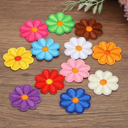 MECCANIXITY Flower Iron-on Patches 90x90mm/3.54x3.54 Pack of 30 Beige - color: Beige