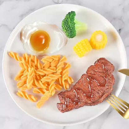 Honbay 4PCS Lifelike Artificial Fried Eggs PVC Resin Fake Food Realistic Simulation Cooked Egg Imitation Food Model Props for Home Party Halloween Decoration Market Food Sample Display