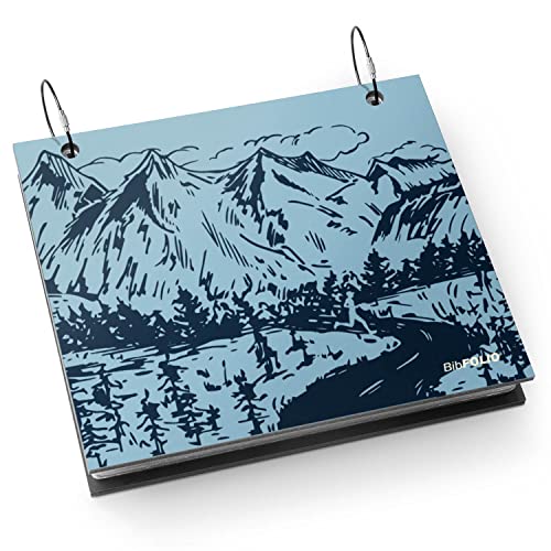 Gone For a Run BibFOLIO Race Bib Album - Mountain Sketch - 9.5x8 | Wood Cover, Twist Cable Rings, Race Bib Holder, Holds Up to 100 Bibs, Includes 12 Vinyl Sleeves, Marathon Runner Gift - color: Mountain Sketch