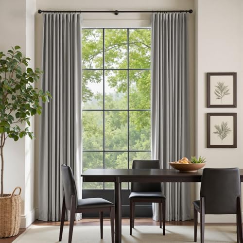 Lazzzy Velvet Curtains Grey Thermal Insulated Drapes for Bedroom Living Room Darkening Soft Luxury Noise Reducing Soundproof Soft Luxury Velvet Curtains 84 Inch Length 2 Panels Light Gray - color: Light Gray, size: 52"W x 84"L (Pack of 2)