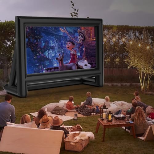Estgora 19FT Inflatable Projector Screen for Outside, Blow Up Movie Screen Outdoor, Inflatable Movie Screen with Air Blower, Front & Rear Projection Screens for Outdoor Movie Night Backyard Pool Fun - size: 19FT