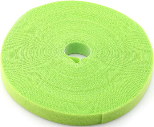 Reusable Fastening Tape Cable Ties 3/4 Inch Double Side Hook Roll (25 Yard, Green) - color: Green, size: 25 Yard