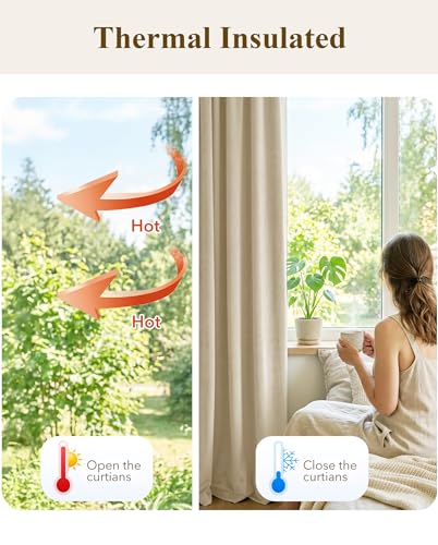 StangH Beige Velvet Soundproof Light Dimming Curtains, W42 x L84, 2 Panels - color: Beige Series - Beige, size: 42"W x 84"L (Pack of 2)