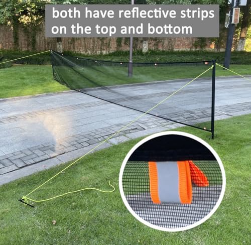 Driveway Net for Kids Safety, 28FT Driveway Ball Stopper Net with Reflective Strips, Outdoor Yard Driveway Barrier for Kids & Pets, (28 Ft Wide 40 Inch Tall) - size: 28 Ft Wide 40 Inch Tall