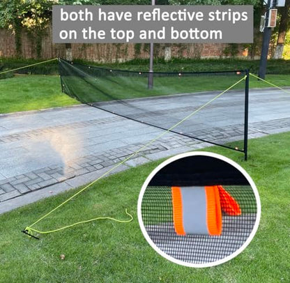 Driveway Net for Kids Safety, 28FT Driveway Ball Stopper Net with Reflective Strips, Outdoor Yard Driveway Barrier for Kids & Pets, (28 Ft Wide 40 Inch Tall) - size: 28 Ft Wide 40 Inch Tall