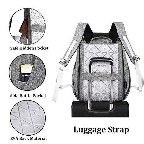 oscaurt Anti Theft Backpack 15.6 Inch Laptop Travel Backpack with Hidden Zipper and USB Charging Port Waterproof Business Computer Bag for Men & Women - color: Dark Grey