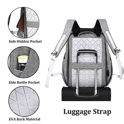 oscaurt Anti Theft Backpack 15.6 Inch Laptop Travel Backpack with Hidden Zipper and USB Charging Port Waterproof Business Computer Bag for Men & Women - color: Dark Grey