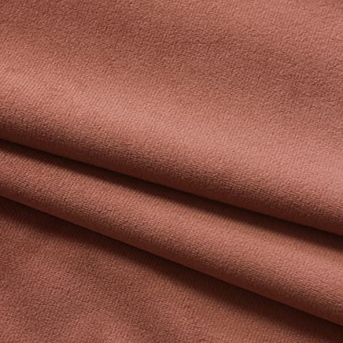 Roslynwood Brick Dust Velvet Curtain 72 inches Long - Curtains Block Light Rod Pocket Thermal Insulation Super Soft Drapes for Bedroom/Office/Living Room, W52 x L72, 2 Panels - color: Brick Dust, size: 52"W x 72"L (Pack of 2)