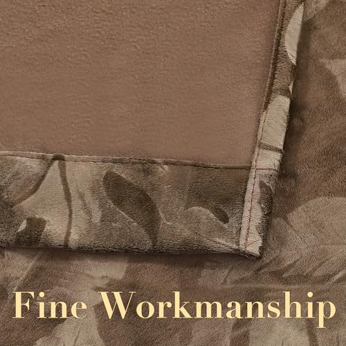 H.VERSAILTEX Velvet Leaf Pattern Curtains for Living Room 96" L, Caramel | Luxury Velvet, Room Darkening, Light Blocking, Noise Reducing, Thermal Insulated, Grommet Top, 52 X 96 Inch, 2 Panels - color: Leaf-caramel, size: 52"W x 96"L (Pack of 2)