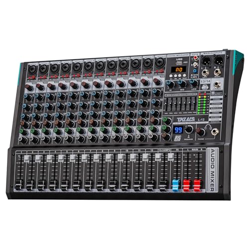 12-Channel Audio Mixer with USB, 99 DSP Effects, 48V Phantom Power