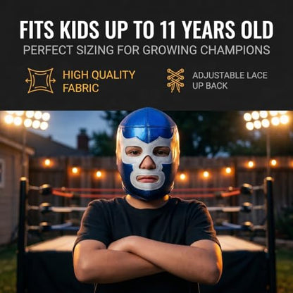 Make It Count (Pick your) Youth Kids Children Lucha Libre Luchador Wrestling Mask (Kids - Fit) - style: Blue Demon