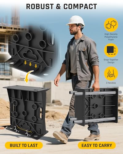 Wyckoff Wire Spool Rack Electrical Wire Dispenser, Cable Reel Caddy-1 Pair | Fits up to 34" Reels, 330 LBS Load Capacity, Multi-purpose, Free-Standing, Portable, Weather-Resistant - color: Black