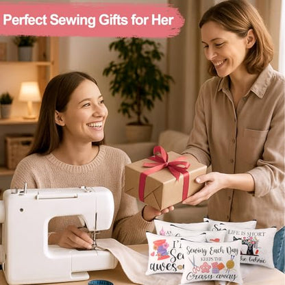 Reginary 12 Pcs Sewing Gifts for Quilters Sewing Makeup Bags | Quilt Cosmetic Travel Bags, Organizer Toiletry Zipper Pouches for Women Mother Grandma Wife, Friends Christmas Birthday Gifts - style: Sewing