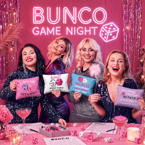 Reginary 12 Pcs Bunco Game Makeup Bags Funny Bunco Gifts | Dice Game Makeup Bags, Bunco Portable Pouch Cosmetic Bags, Travel Zipper Pouch, Christmas Birthday Present for Women - style: Bunco