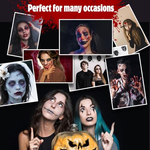 Bowitzki Professional SFX Makeup Kit – Special Effects Makeup Kit with Fake Blood, Coagulated Blood, Liquid Latex, Bruise & Zombie Face Paint for Halloween, Cosplay, Horror FX, Theater