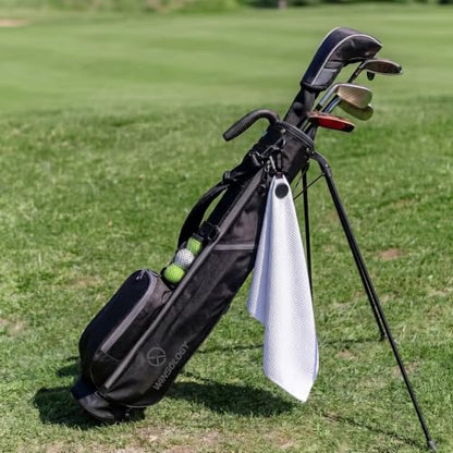 Small Golf Stand Bag Lightweight Golf Easy Carry Bag with Strap and Stand for The Driving Range, Par 3 and Executive Courses Small Golf Bags for Men or Women. - color: BLACK/GREY