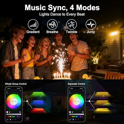 Smart Flood Lights Outdoor 180W RGBCW Color Changing LED Floodlight – WiFi APP & Voice Control, 2700K-6500K Tunable White, 50 Modes Music Sync, IP65 Waterproof Wall Washer Light - size: 180W RGB+Tunable White(2700-6500K)