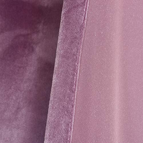 Roslynwood Velvet Lavender Curtain 63 inches Long - Curtains Light Blocking Rod Pocket Thermal Insulated Window Drapes for Dining Room/Living Room, 52Wx63L,2 Panels - color: Lavender, size: 52"W x 63"L (Pack of 2)