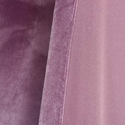Roslynwood Velvet Lavender Curtain 63 inches Long - Curtains Light Blocking Rod Pocket Thermal Insulated Window Drapes for Dining Room/Living Room, 52Wx63L,2 Panels - color: Lavender, size: 52"W x 63"L (Pack of 2)