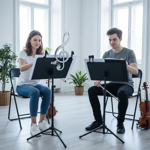 Maitys 6 Pcs Music Sheet Holder Clips Book Page Holder Clip for Sheet Stand Music Teacher Gifts Back to School Read Clip for Wind for Musician Outdoor, 2 Styles