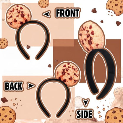Knitgrip 2 Pcs Pickle Headband Funny Costume Accessories,Cookies | Cookies Hats for Adults Women, Halloween Party Dress Up, Novelty Headwear for Theme Events, Realistic Green Veggie Design - style: Cookies