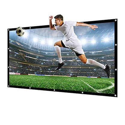NIERBO Projector Screen Large 250 Inches 16:9 of Thick Canvas Material Wall Mounted Canvas HD Projection Screen Folded for Outside Home Theater 1.6 Gain Not Include Mount - size: 250 inch