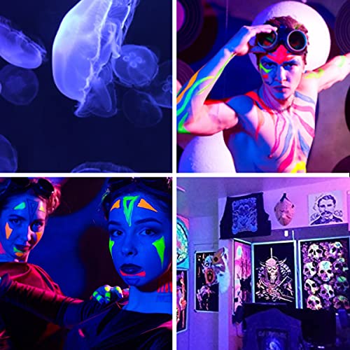 200W LED Black Lights for Glow Party, IP65 Waterproof UV Blacklight Floodlight 395nm Black Light Spotlight Purple Black Light Flood Light Fluorescent UV Light Lamp for Halloween Decor (4 Pack) - size: 200W